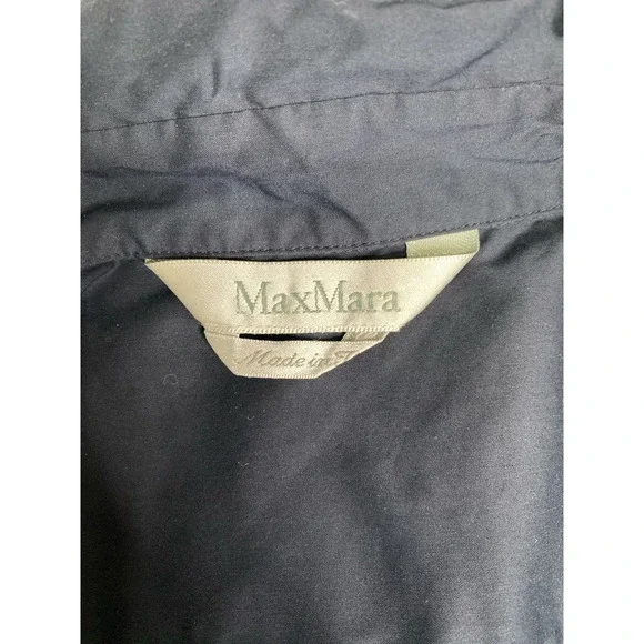 MaxMara Navy Long Sleeve Tie Front‎ Shirt Dress IT42
